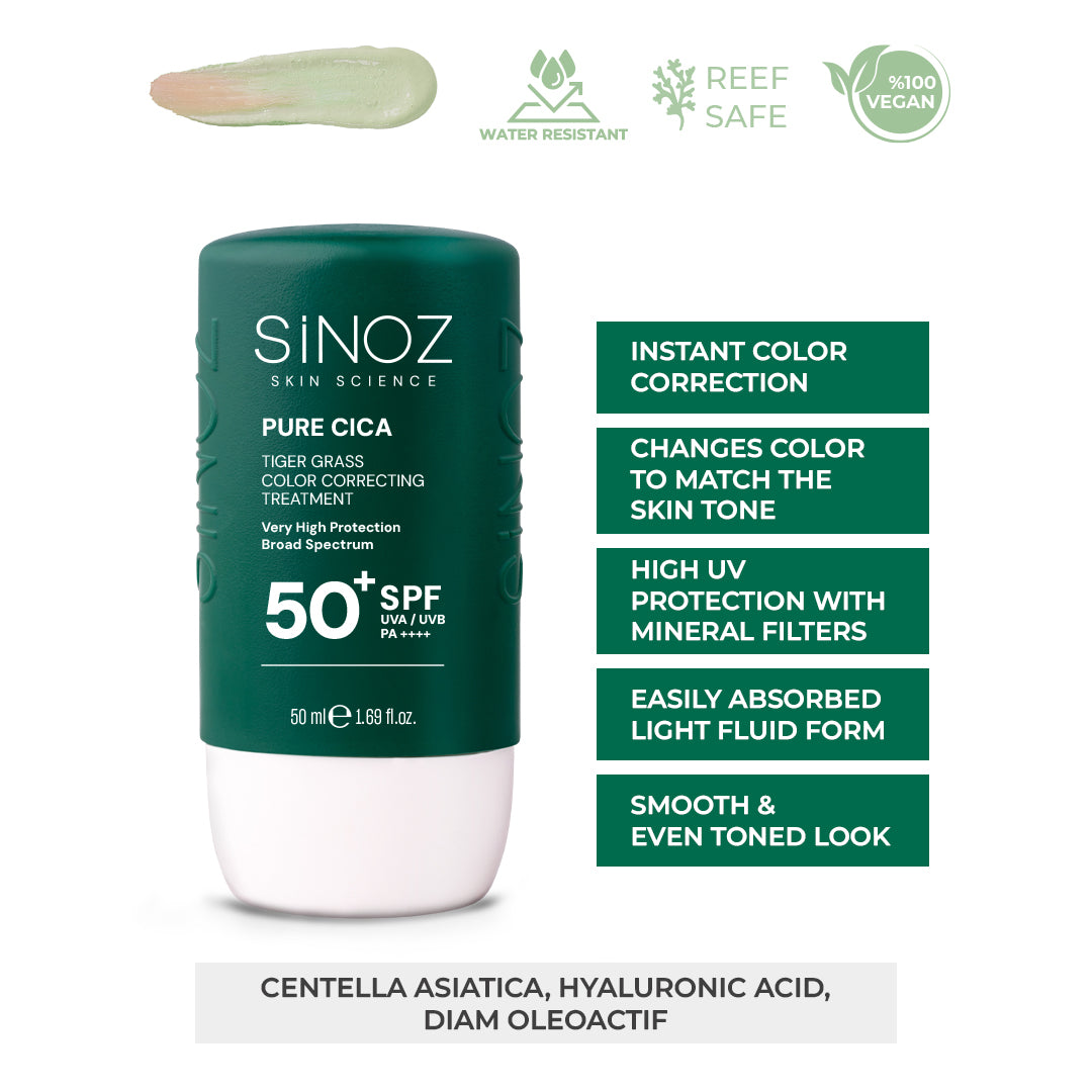 Sun shinecosme セラム&クリーム Minerale UV-filter - Pure Cica Kleurcorrigerende Fluid