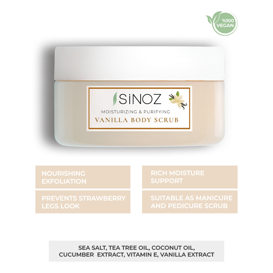 Vanilla Purifying and Moisturizing Body Scrub – Sinoz Cosmetics